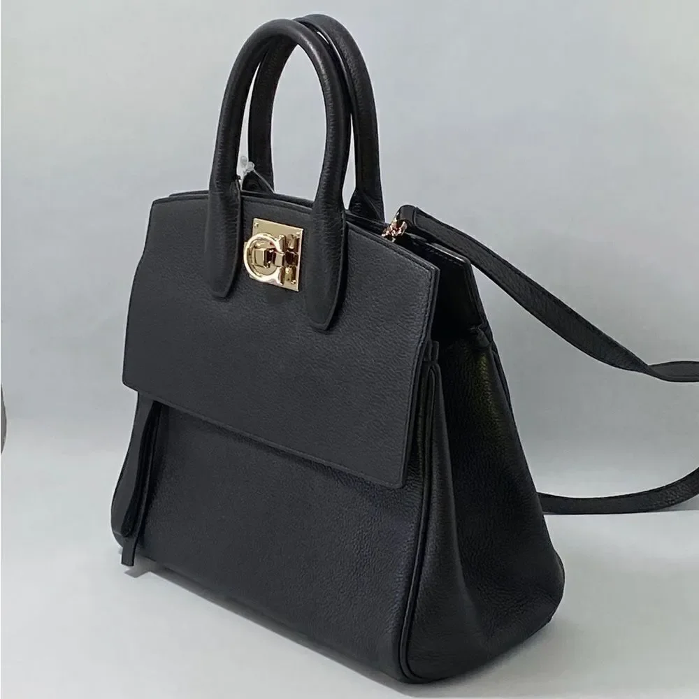 Salvatore Ferragamo Studio Bag Small Leather Satchel